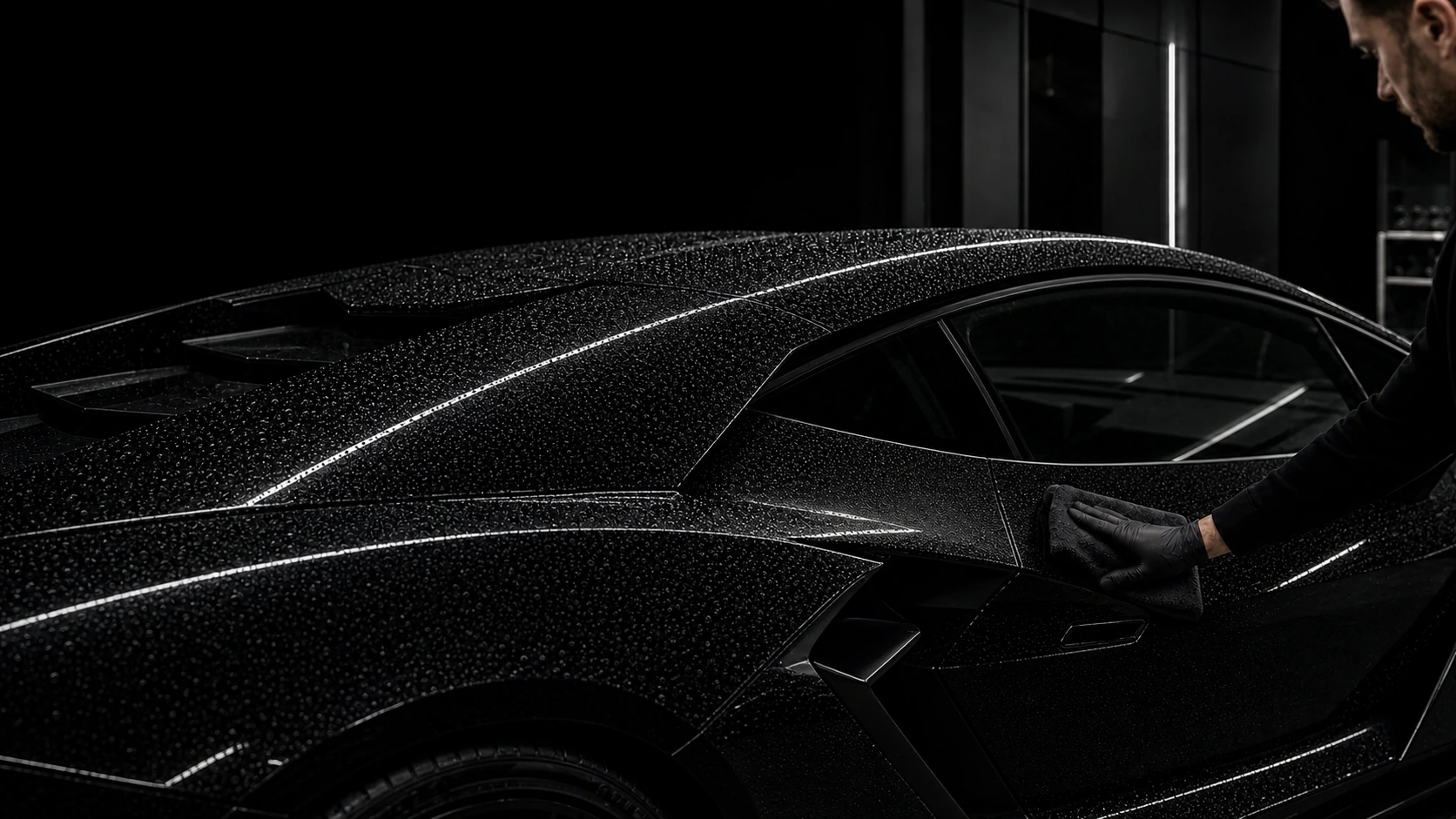 Nano Ceramic Coating for a black exotic supercar by NUVOR